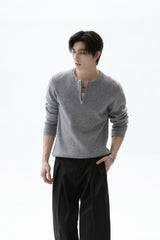 Textured Half Zip Knit Sweater