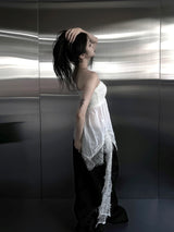 lace frill two-way top (2color)