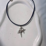 [Stray Kids ハン Necklace] スパークルスパークルチョーカーネックレス - Silver Color