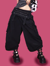 napoleon button layered cargo pants