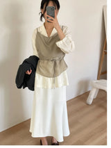 ディオン ピンタック マーメイド ロング スカート