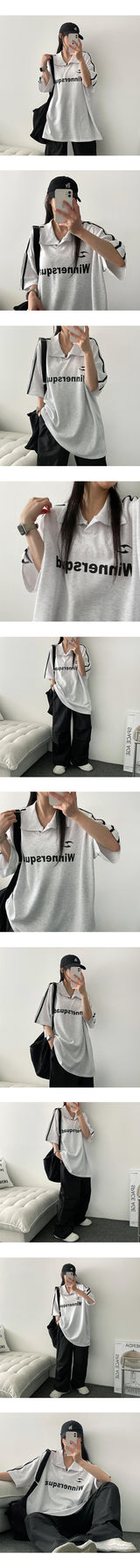 RUTOM ツーラインカラー半袖Tシャツ