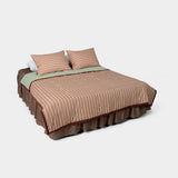 Borderline Pattern Reversible Summer Comforter - Mocha stripe - Q size