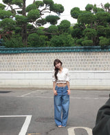 rums low washing denim wide pt