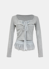 Jane Frill Top & Cardigan Set