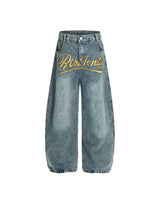 RinFeng Embroidery Wide Denim Pants 233317173