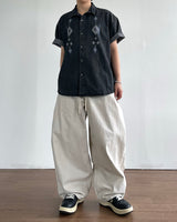 Herringbone Pintuck Balloon Pants