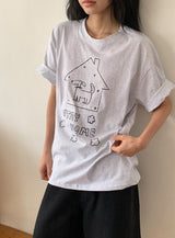 Ritsuka Dog Printing Loose Fit Short Sleeve Tee