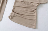 Arin Drape Slim One-Shoulder Top