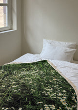 green bloom tassel blanket