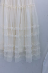 Cloud chiffon frill long skirt