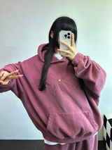 シープフリース🐑フラワースナップオーバーピグメントフーディー💛🩶🩷3カラー