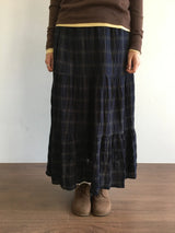 Joupe check long skirt (2color)