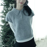 Angora Half-Puff Short-Sleeved Knitwear (2color)