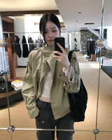 Double button short trench jacket