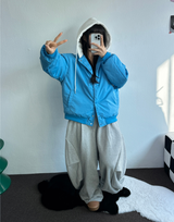 サイドプリーツパラシュートストリングバルーンパンツ🩶🖤🤍 - 3カラー