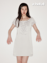 Bear rhinestone satin dress
