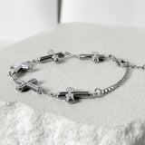 Array light cross bracelet_silver