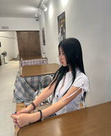 sleeve ribbon line short-sleeved shirt