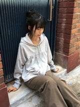 Drea Banding Cotton Wide Bootcut Pants