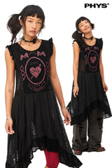 Knitted jacquard sweet lace vest dress