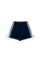 RIBBON JERSEY TRACK MICRO SHORTS / NAVY