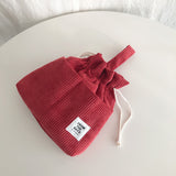 【MADE】コーデュロイポーチバッグ - レッド