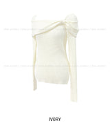 Chiro Ribbon Off-Shoulder Knit