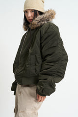 Flight padding fur hood jumper