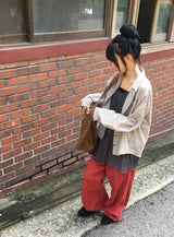 26FW★ [BAONHAUS] Half-Len Over Stripe Shirt