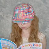 vintage patchwork cap red