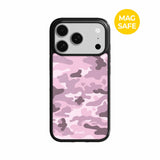 【MADE】カモフラージュ ピンク シャドウ アイフォン ケース [Glossy Glass/Magsafe]