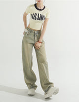 パラダイスサイドカッティングクロップドTシャツ