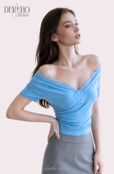 Blue Shine lace off short-sleeve T-shirt