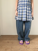 Low Check Pleated Dress (2color)
