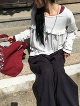 26FW★ [BAONHAUS] コイレン フリル ロングスリーブ Tシャツ