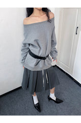Off-loose shoulder sweatshirt