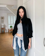 Eka Ribbed Crop Cardigan set