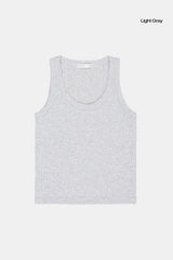 Double layer ribbed sleeveless top