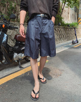 Duns One-Pleat Wide Bermuda Pants