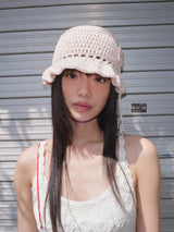 Clover Ruffle Beanie - Light Pink