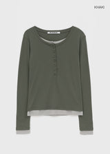 [MADE] Yuriae Layered Henley Long-Sleeve Tee