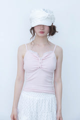スタッズ リボン キャミソール(pink)