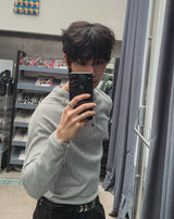 コーンマッスルフィットヘンリーネックロングスリーブTシャツ
