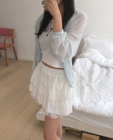 Sharid Checkered Frill Mini Skirt