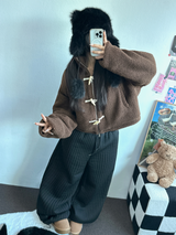 ストライプペディンキルティングロングパンツ🖤🤍2カラー