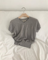 [MADE] New oven V-neck linen short sleeve knit