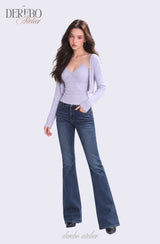 Lavender Sleeve Cardigan Two-Piece Long-Sleeve Top