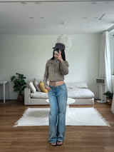 washed low denim