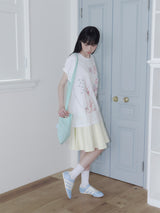 クレヨンフルーツTシャツ (アップルホワイト)